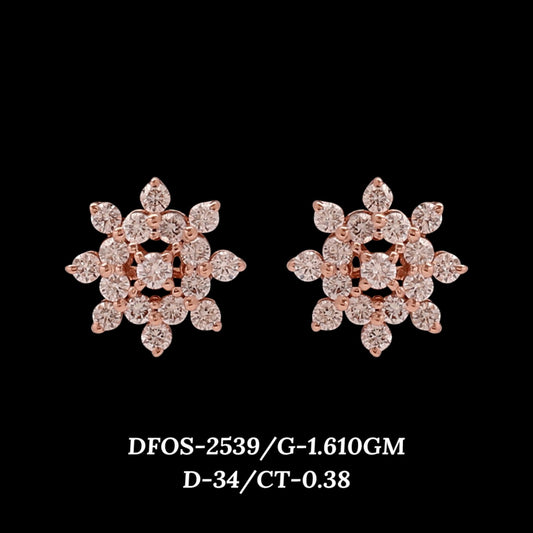 Diamond EARRING With 1.61 Gms of 18 Kt Gold and 0.38 Cts of Certified Natural Diamonds Code: MJ26ER487