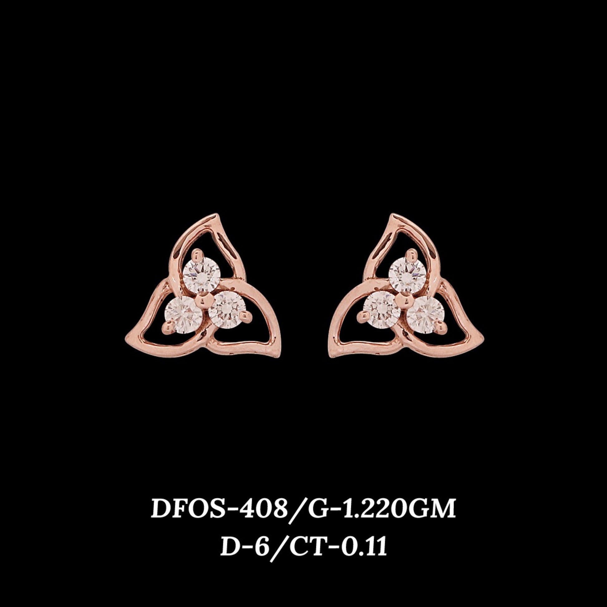 Diamond EARRING With 1.22 Gms of 18 Kt Gold and 0.11 Cts of Certified Natural Diamonds Code: MJ26ER515