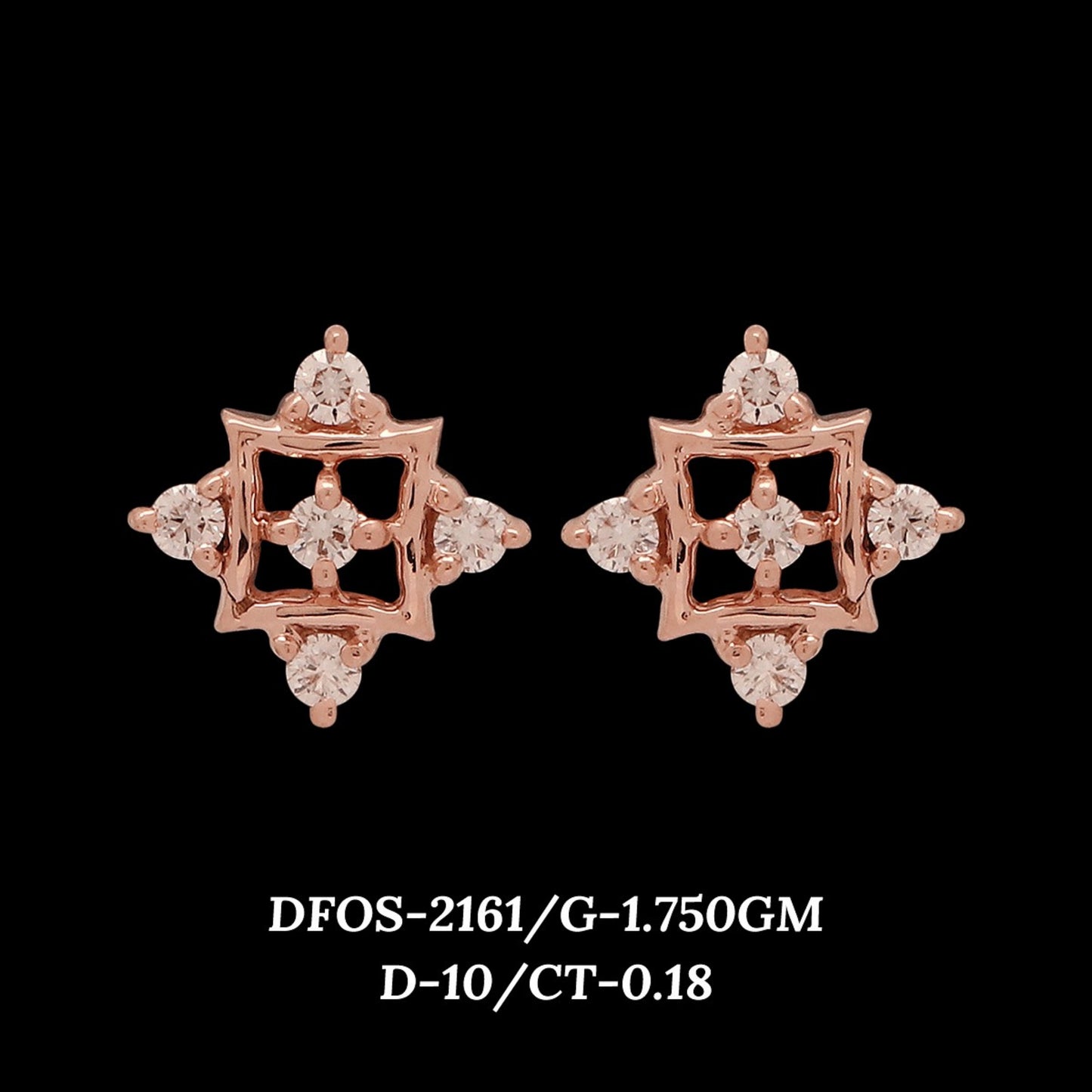 Diamond EARRING With 1.75 Gms of 18 Kt Gold and 0.18 Cts of Certified Natural Diamonds Code: MJ26ER358