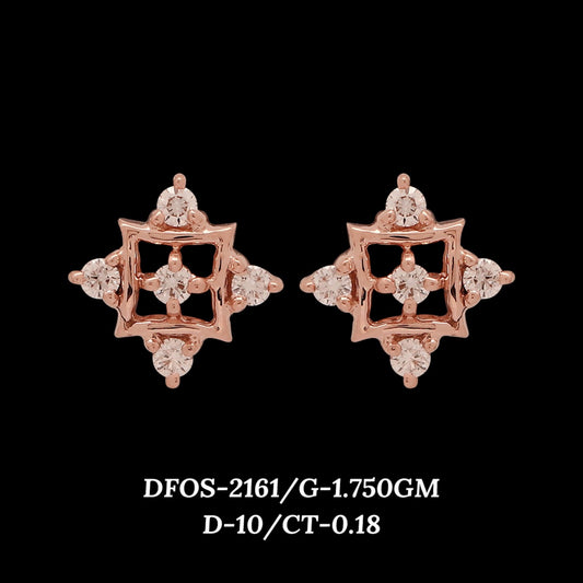 Diamond EARRING With 1.75 Gms of 18 Kt Gold and 0.18 Cts of Certified Natural Diamonds Code: MJ26ER358