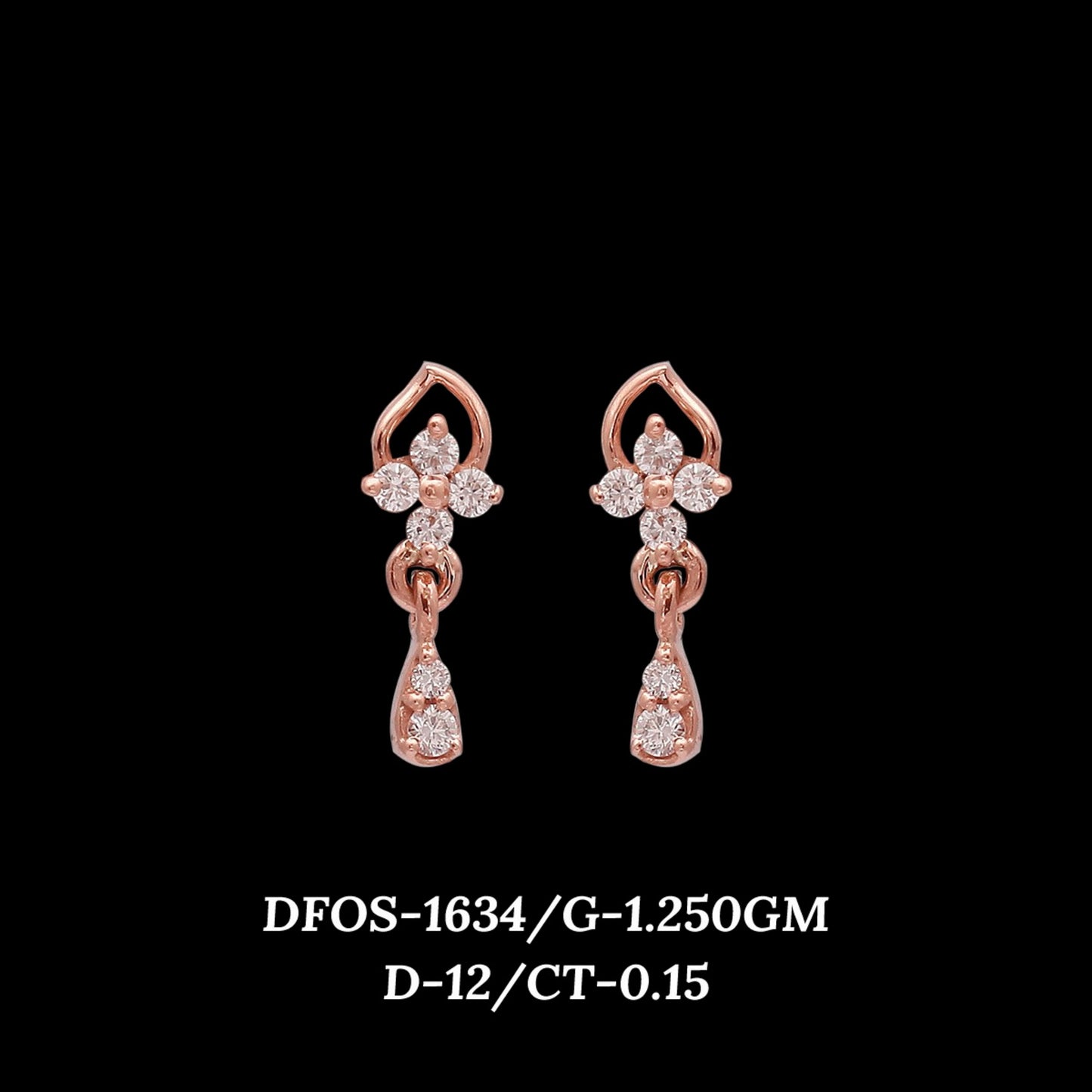Diamond EARRING With 1.25 Gms of 18 Kt Gold and 0.15 Cts of Certified Natural Diamonds Code: MJ26ER221