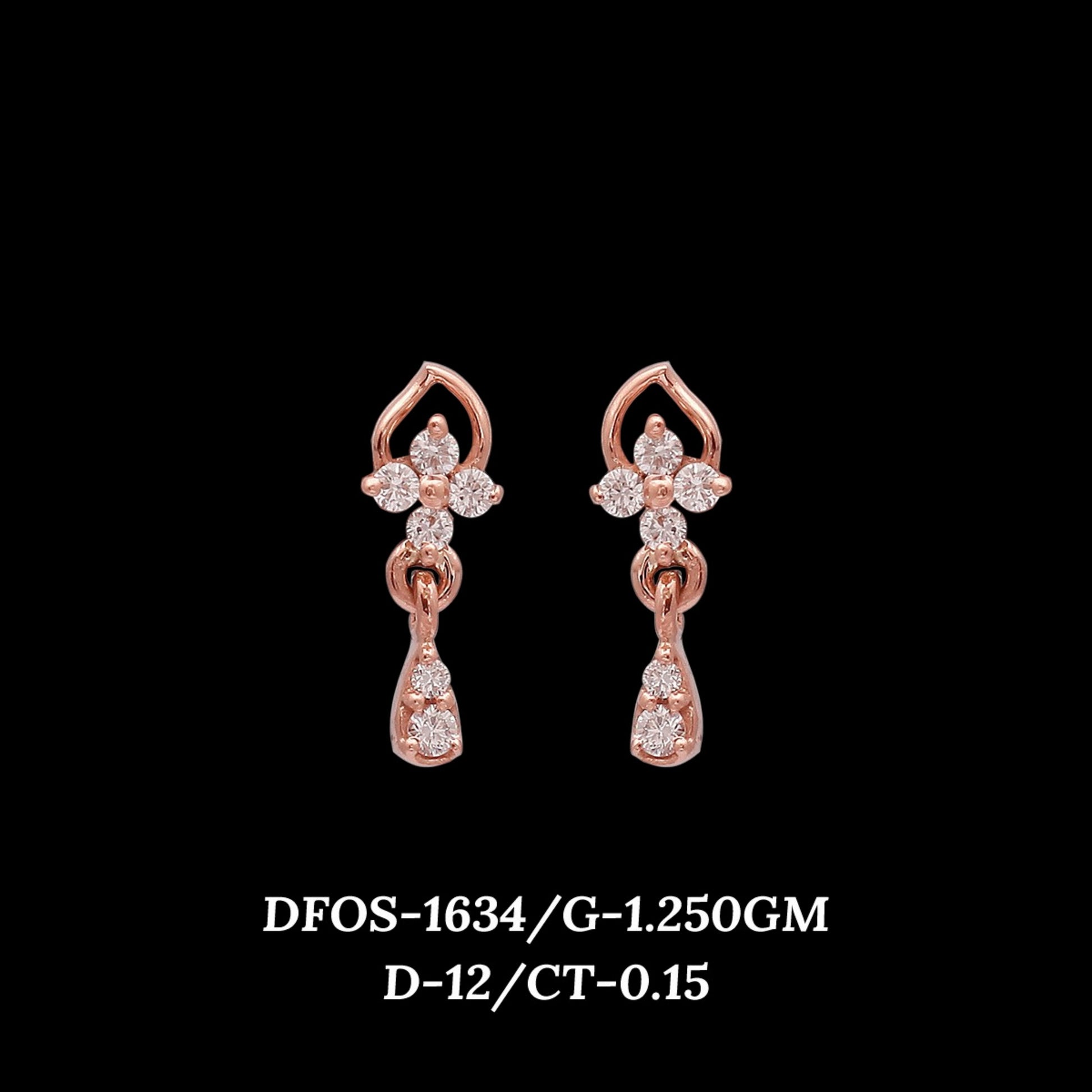 Diamond EARRING With 1.25 Gms of 18 Kt Gold and 0.15 Cts of Certified Natural Diamonds Code: MJ26ER221