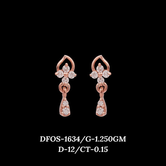 Diamond EARRING With 1.25 Gms of 18 Kt Gold and 0.15 Cts of Certified Natural Diamonds Code: MJ26ER221