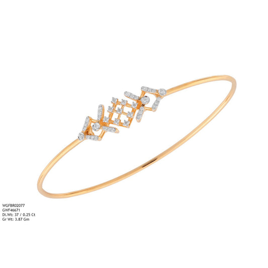 Diamond BANGLE With 3.87 Gms of 18 Kt Gold and 0.25 Cts of Certified Natural Diamonds Code: MJ26BG723
