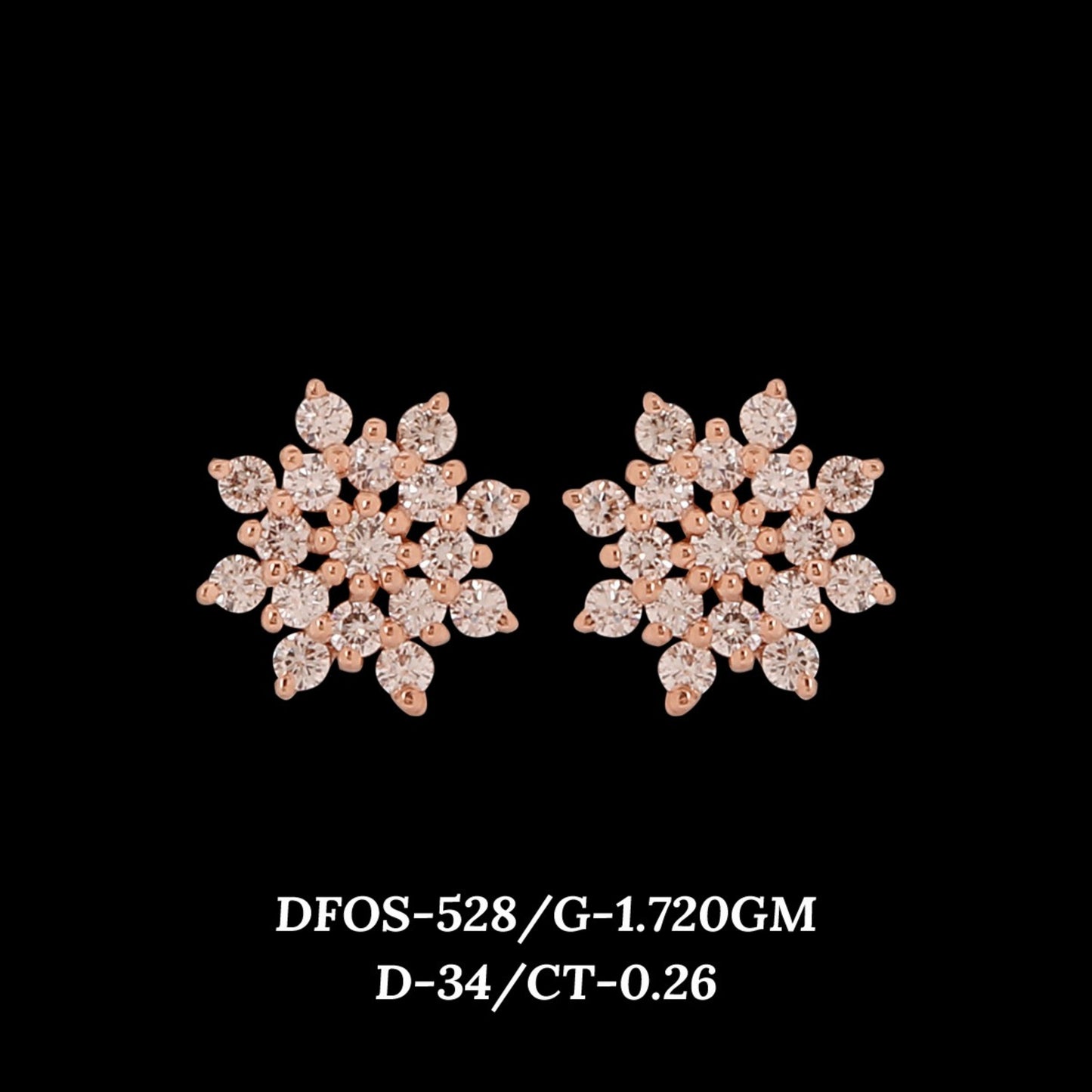 Diamond EARRING With 1.72 Gms of 18 Kt Gold and 0.26 Cts of Certified Natural Diamonds Code: MJ26ER544