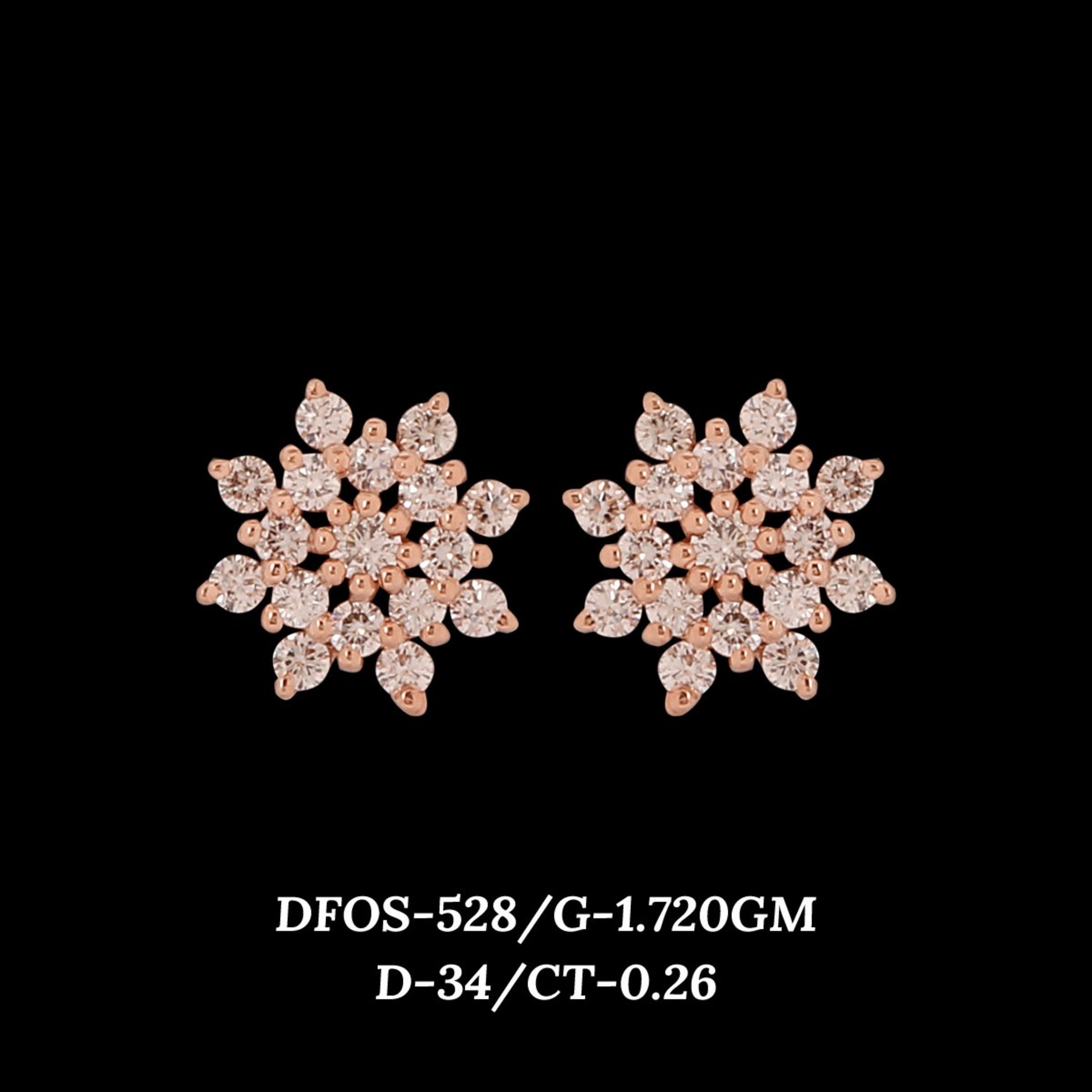 Diamond EARRING With 1.72 Gms of 18 Kt Gold and 0.26 Cts of Certified Natural Diamonds Code: MJ26ER544