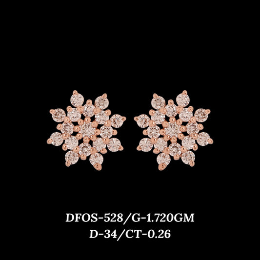 Diamond EARRING With 1.72 Gms of 18 Kt Gold and 0.26 Cts of Certified Natural Diamonds Code: MJ26ER544