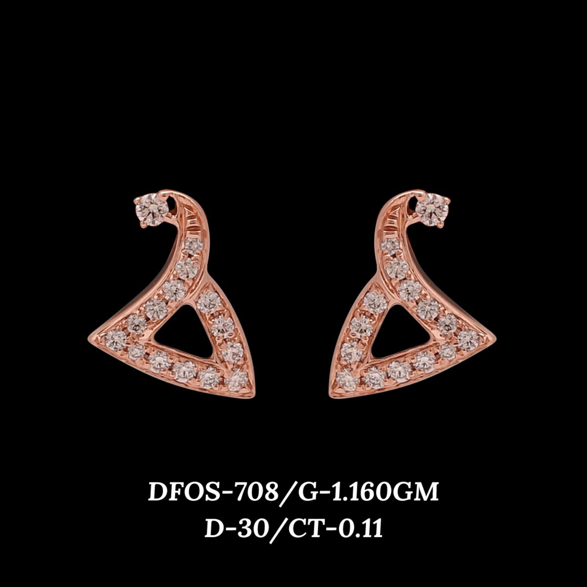 Diamond EARRING With 1.16 Gms of 18 Kt Gold and 0.11 Cts of Certified Natural Diamonds Code: MJ26ER574