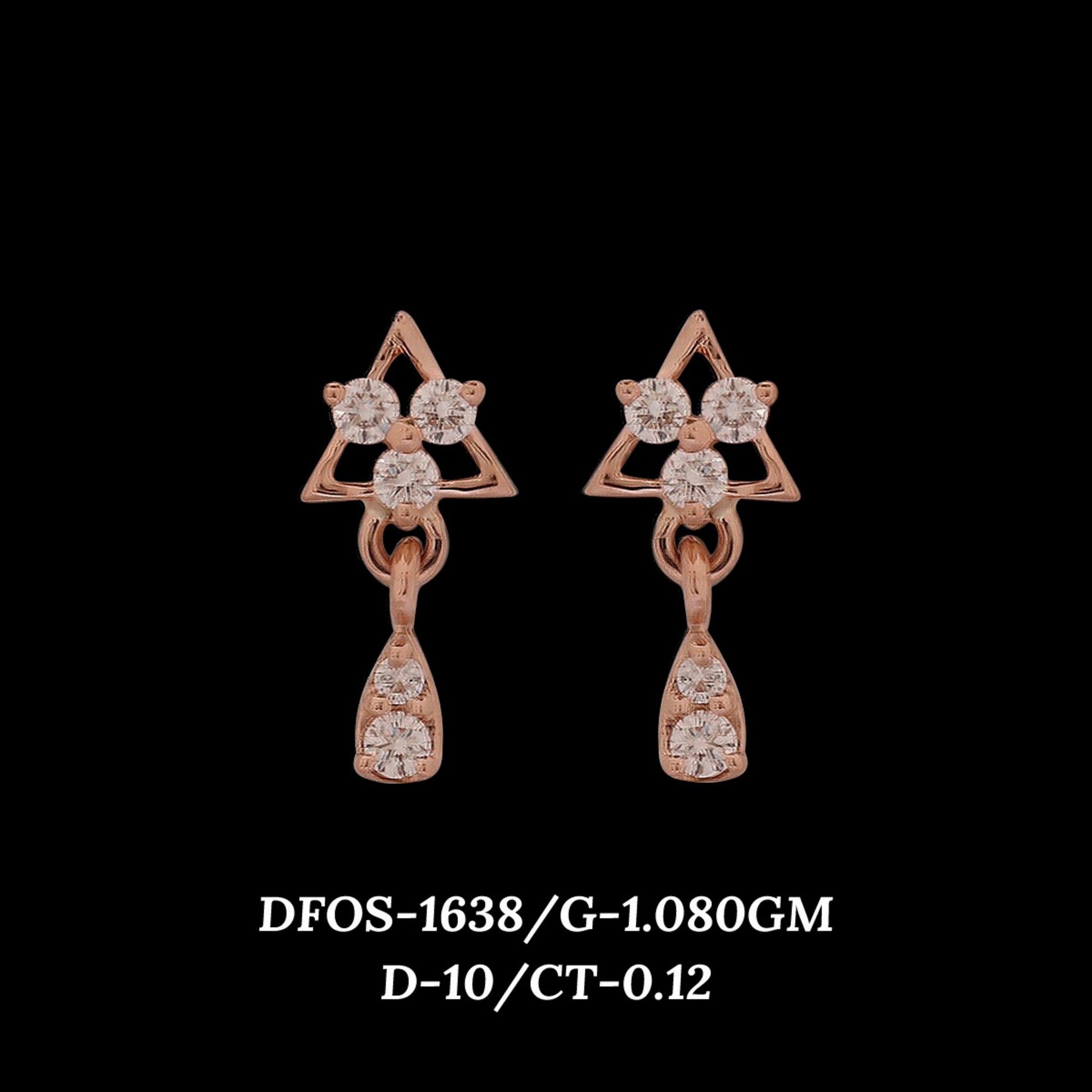Diamond EARRING With 1.08 Gms of 18 Kt Gold and 0.12 Cts of Certified Natural Diamonds Code: MJ26ER223