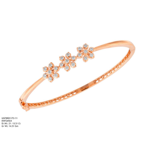 Diamond BANGLE With 14.51 Gms of 18 Kt Gold and 0.51 Cts of Certified Natural Diamonds Code: MJ26BG660