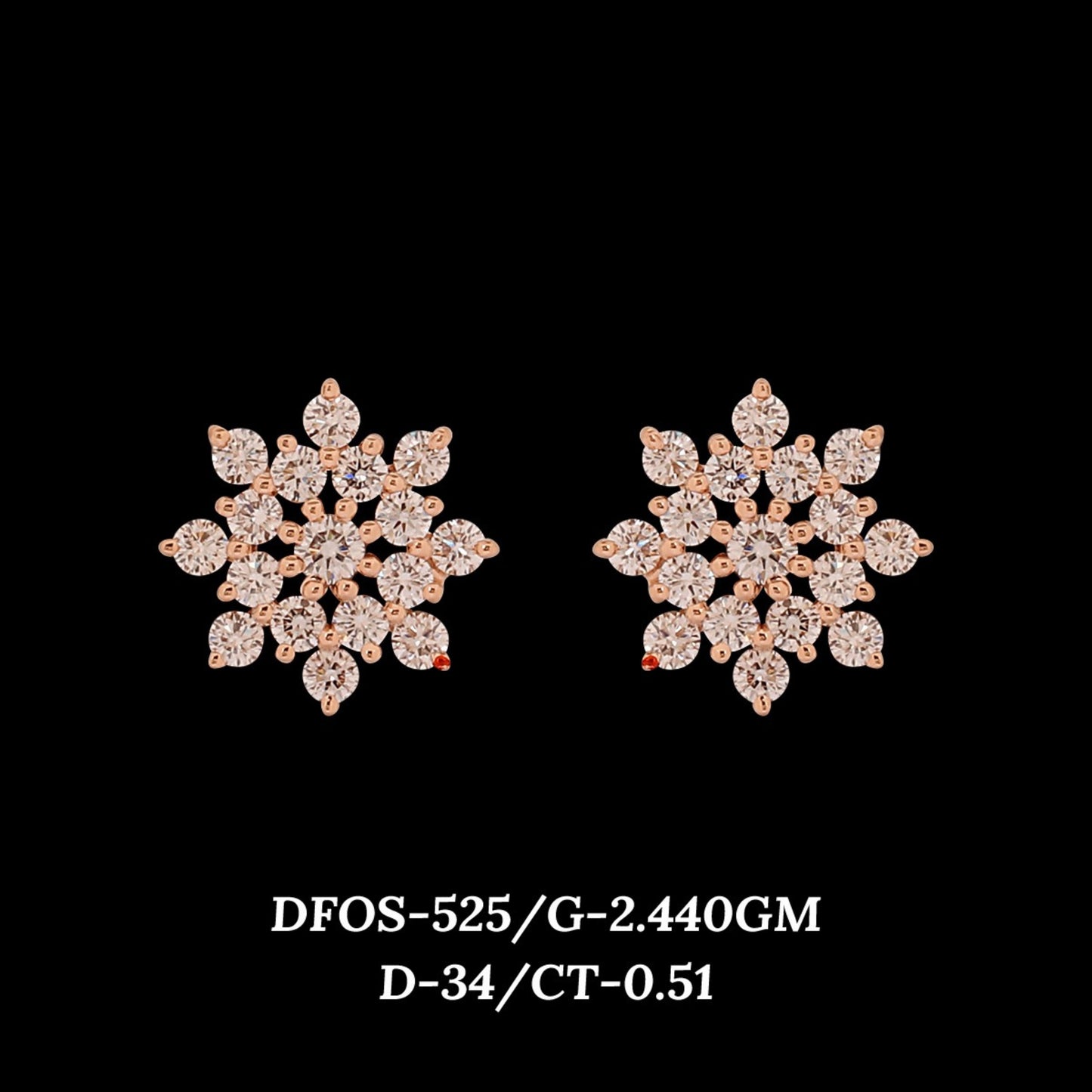 Diamond EARRING With 2.44 Gms of 18 Kt Gold and 0.51 Cts of Certified Natural Diamonds Code: MJ26ER543