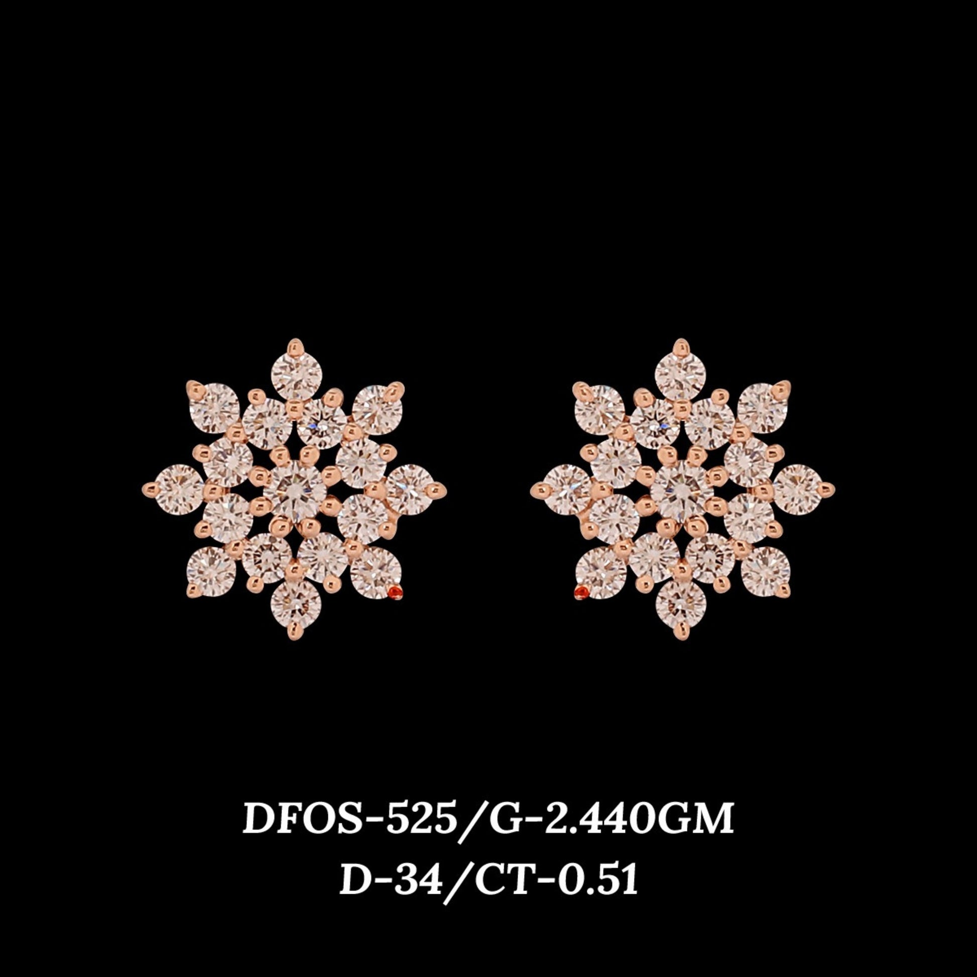 Diamond EARRING With 2.44 Gms of 18 Kt Gold and 0.51 Cts of Certified Natural Diamonds Code: MJ26ER543