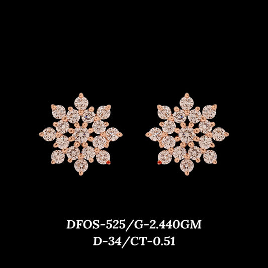 Diamond EARRING With 2.44 Gms of 18 Kt Gold and 0.51 Cts of Certified Natural Diamonds Code: MJ26ER543
