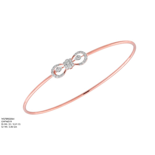 Diamond BANGLE With 3.06 Gms of 18 Kt Gold and 0.21 Cts of Certified Natural Diamonds Code: MJ26BG710