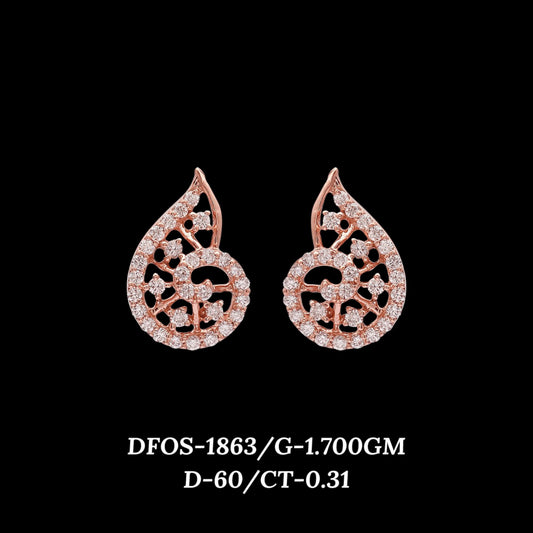 Diamond EARRING With 1.7 Gms of 18 Kt Gold and 0.31 Cts of Certified Natural Diamonds Code: MJ26ER296