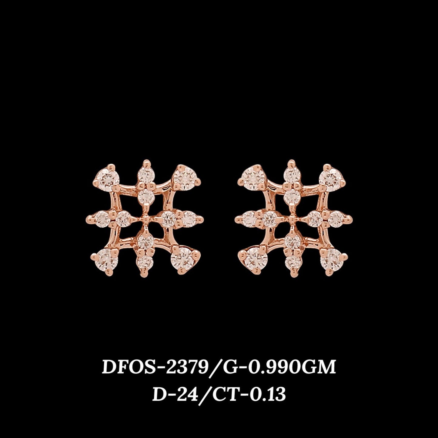Diamond EARRING With 0.99 Gms of 18 Kt Gold and 0.13 Cts of Certified Natural Diamonds Code: MJ26ER433