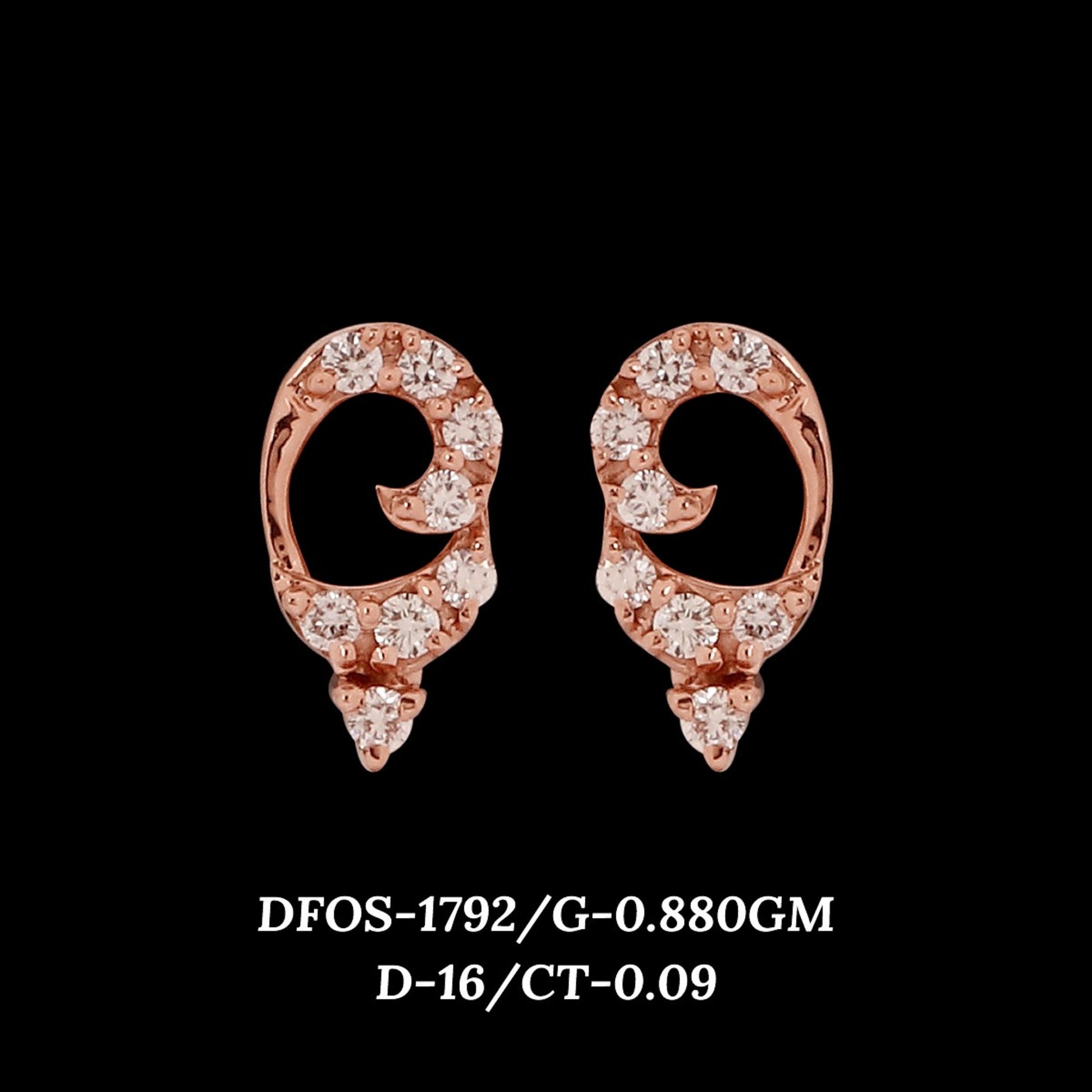 Diamond EARRING With 0.88 Gms of 18 Kt Gold and 0.09 Cts of Certified Natural Diamonds Code: MJ26ER280