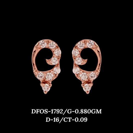 Diamond EARRING With 0.88 Gms of 18 Kt Gold and 0.09 Cts of Certified Natural Diamonds Code: MJ26ER280