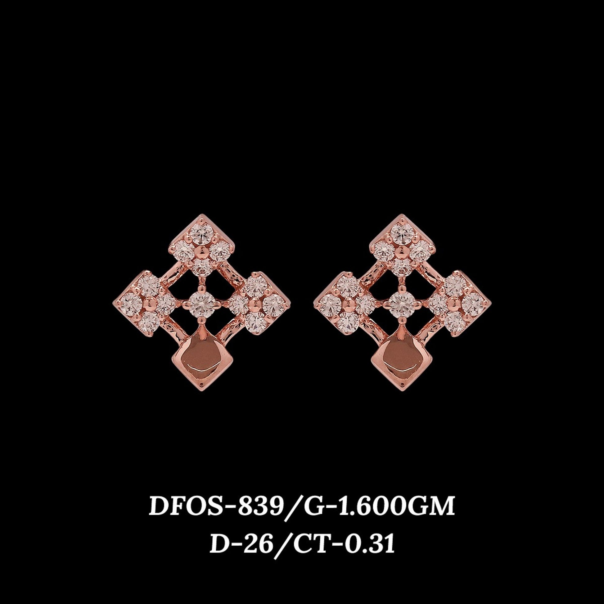 Diamond EARRING With 1.6 Gms of 18 Kt Gold and 0.31 Cts of Certified Natural Diamonds Code: MJ26ER605