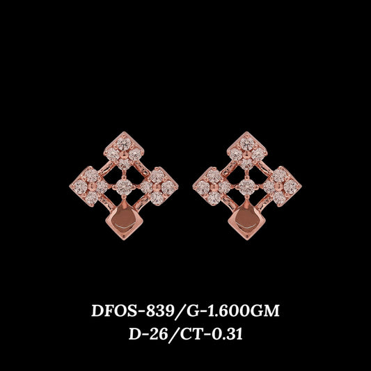 Diamond EARRING With 1.6 Gms of 18 Kt Gold and 0.31 Cts of Certified Natural Diamonds Code: MJ26ER605