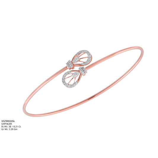 Diamond BANGLE With 3.29 Gms of 18 Kt Gold and 0.21 Cts of Certified Natural Diamonds Code: MJ26BG702