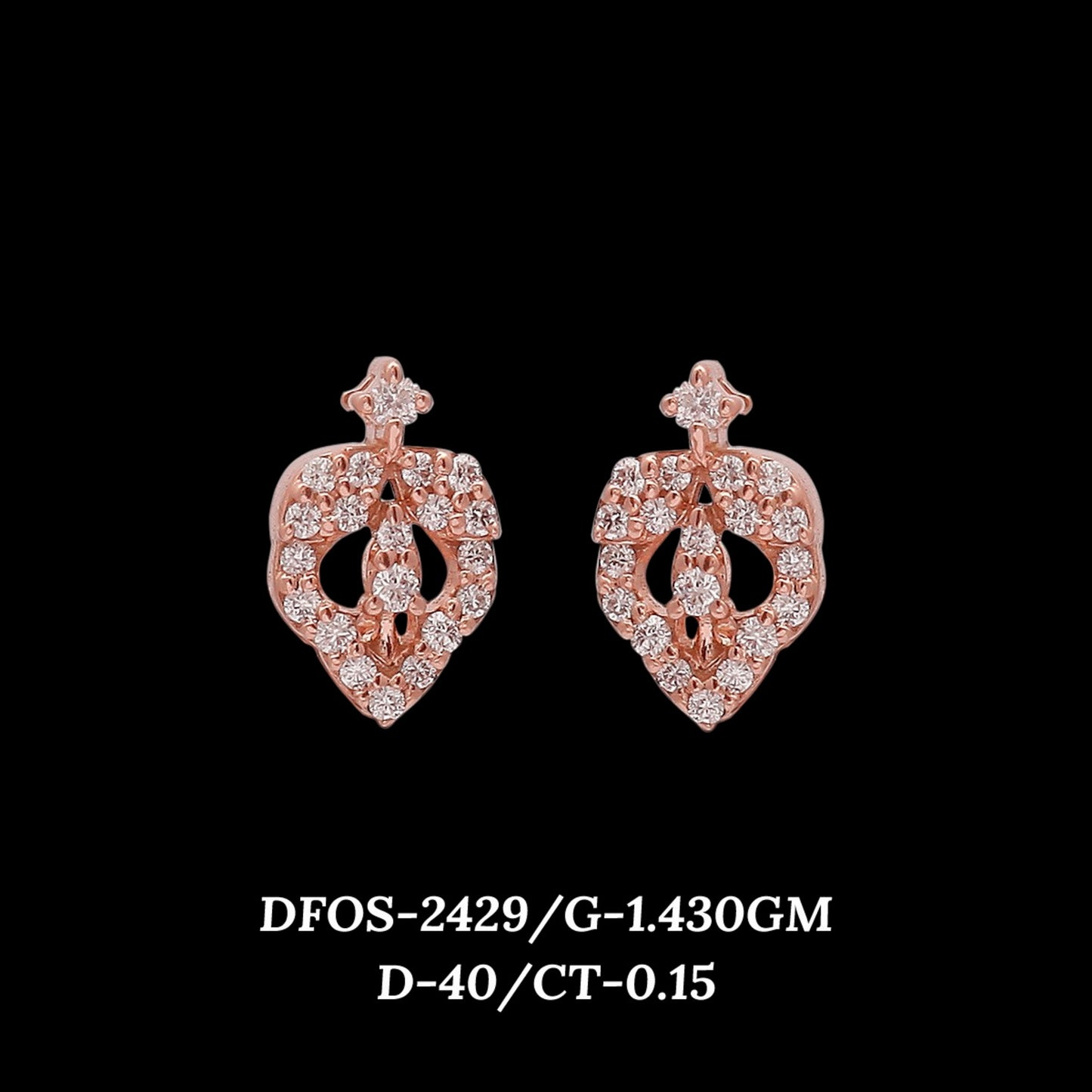 Diamond EARRING With 1.43 Gms of 18 Kt Gold and 0.15 Cts of Certified Natural Diamonds Code: MJ26ER451