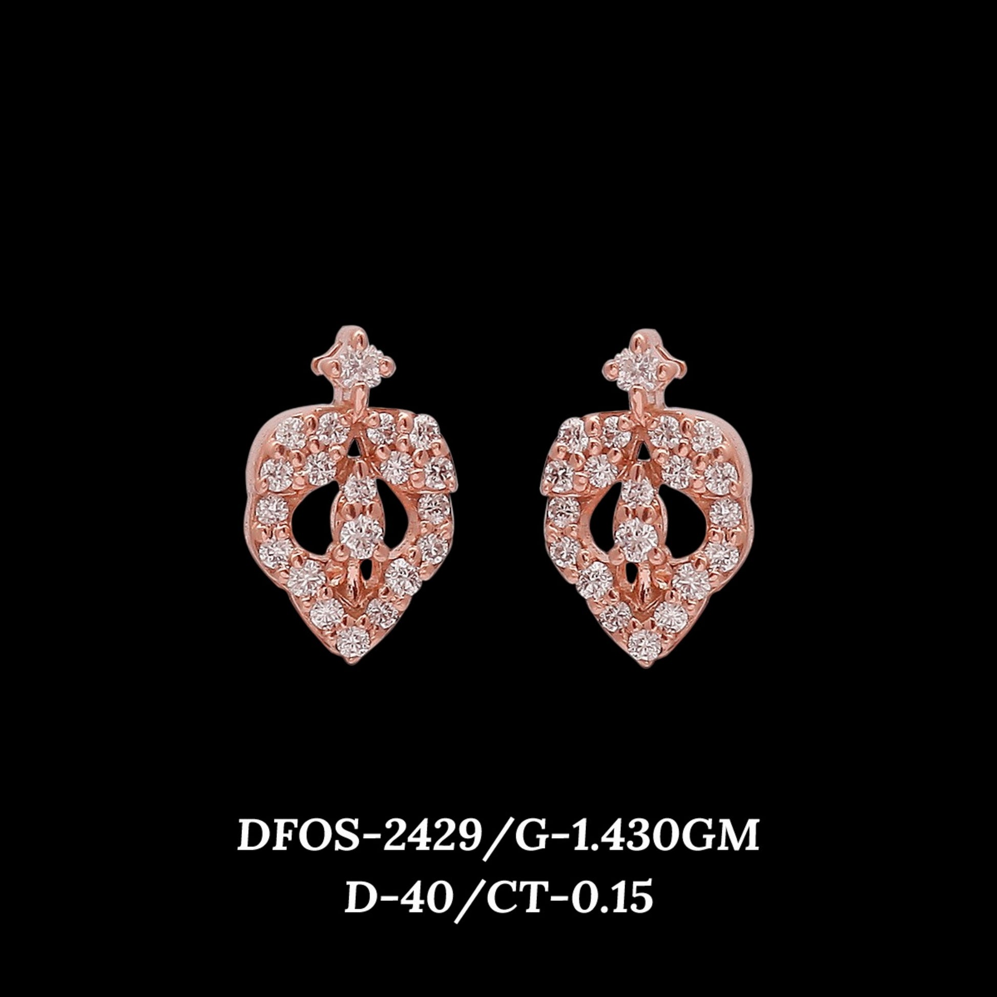 Diamond EARRING With 1.43 Gms of 18 Kt Gold and 0.15 Cts of Certified Natural Diamonds Code: MJ26ER451