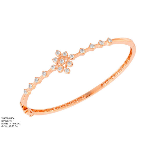 Diamond BANGLE With 13.73 Gms of 18 Kt Gold and 0.62 Cts of Certified Natural Diamonds Code: MJ26BG678