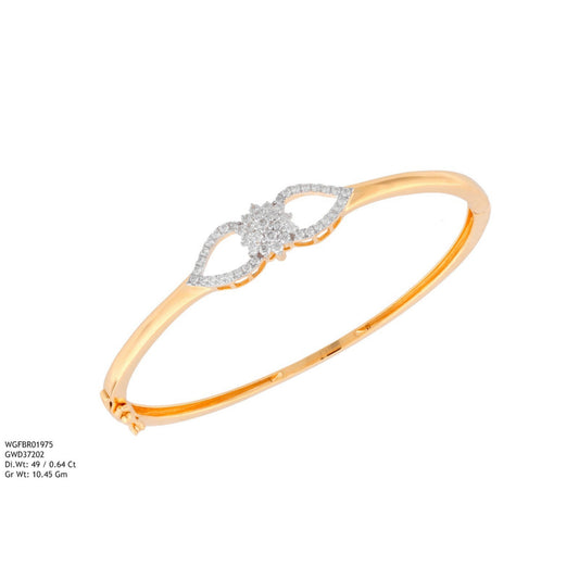 Diamond BANGLE With 10.45 Gms of 18 Kt Gold and 0.64 Cts of Certified Natural Diamonds Code: MJ26BG686