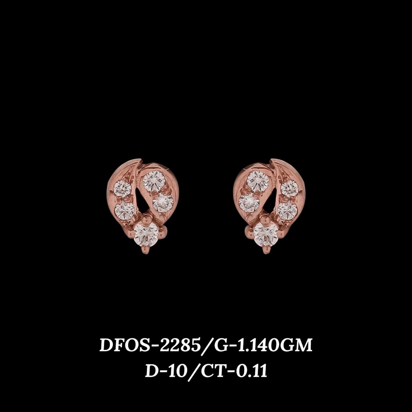 Diamond EARRING With 1.14 Gms of 18 Kt Gold and 0.11 Cts of Certified Natural Diamonds Code: MJ26ER390