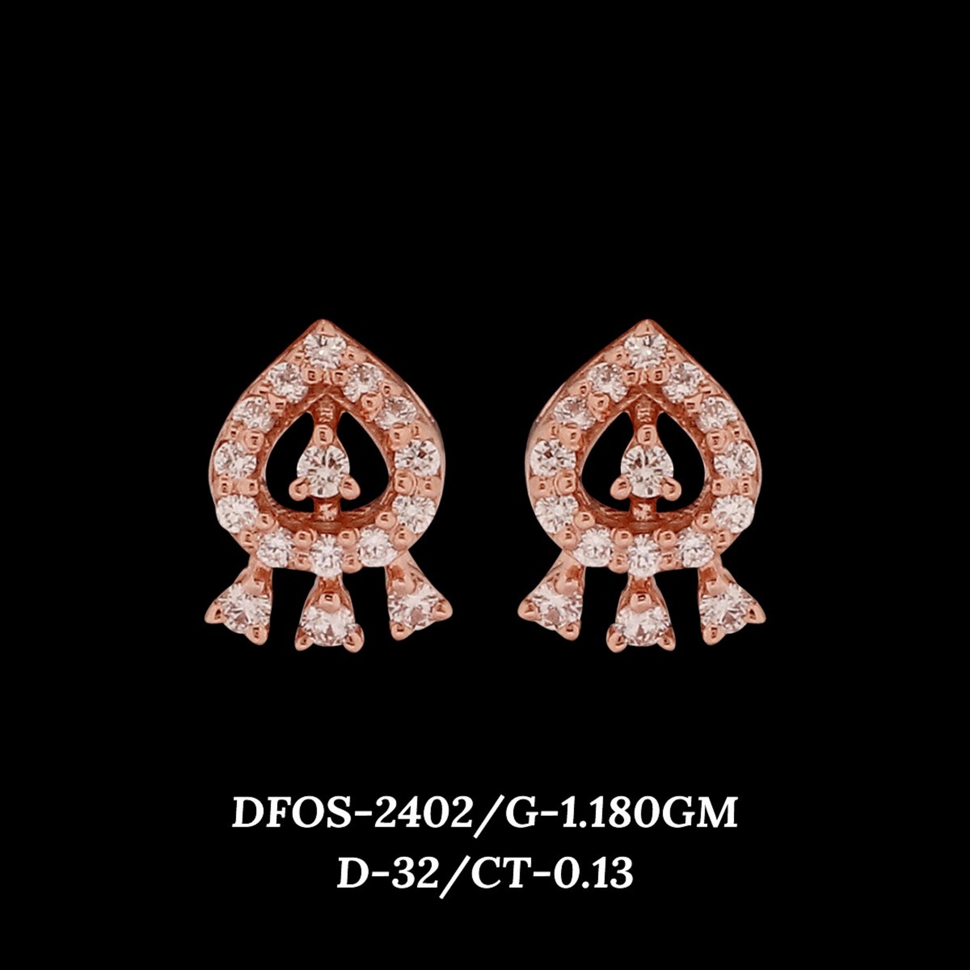Diamond EARRING With 1.18 Gms of 18 Kt Gold and 0.13 Cts of Certified Natural Diamonds Code: MJ26ER445
