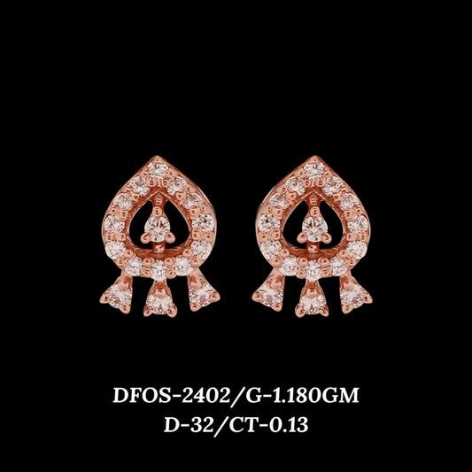 Diamond EARRING With 1.18 Gms of 18 Kt Gold and 0.13 Cts of Certified Natural Diamonds Code: MJ26ER445