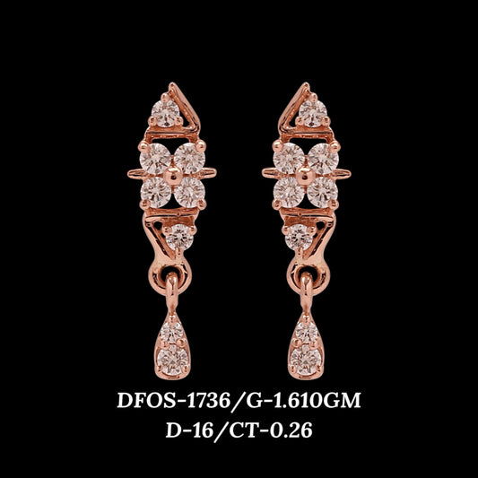 Diamond EARRING With 1.61 Gms of 18 Kt Gold and 0.26 Cts of Certified Natural Diamonds Code: MJ26ER250