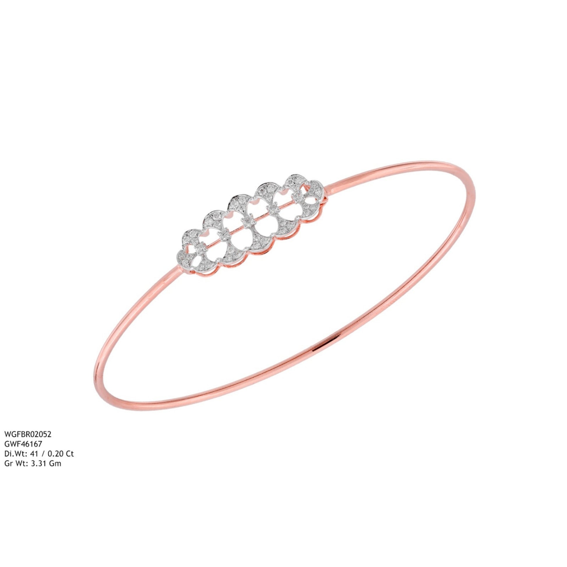Diamond BANGLE With 3.31 Gms of 18 Kt Gold and 0.2 Cts of Certified Natural Diamonds Code: MJ26BG699