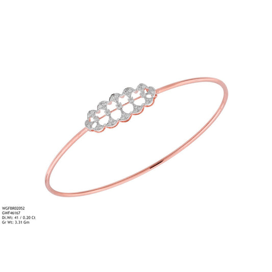 Diamond BANGLE With 3.31 Gms of 18 Kt Gold and 0.2 Cts of Certified Natural Diamonds Code: MJ26BG699