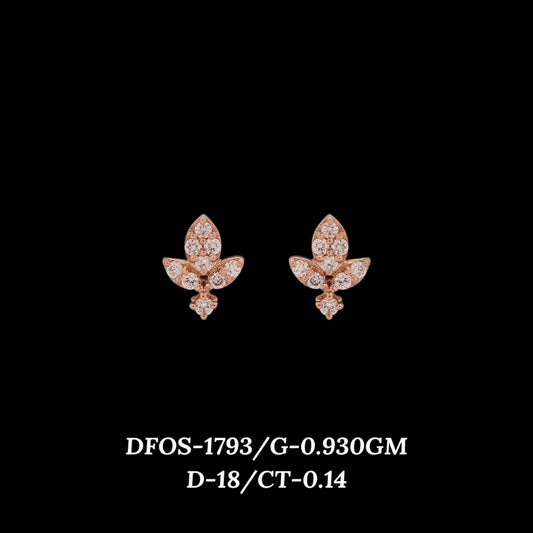 Diamond EARRING With 0.93 Gms of 18 Kt Gold and 0.14 Cts of Certified Natural Diamonds Code: MJ26ER281