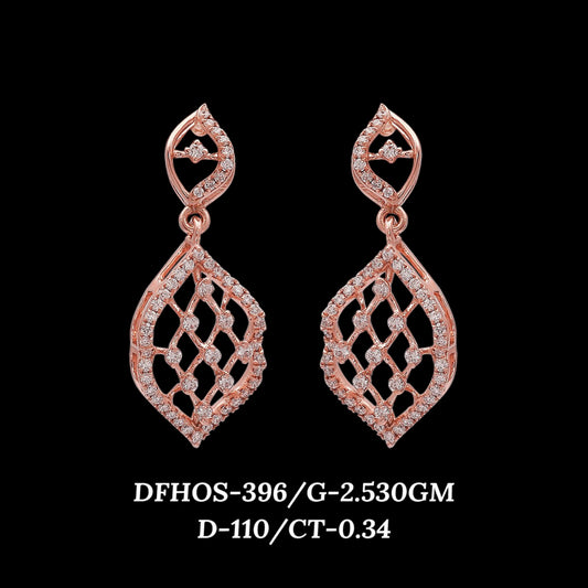 Diamond EARRING With 2.53 Gms of 18 Kt Gold and 0.34 Cts of Certified Natural Diamonds Code: MJ26ER513