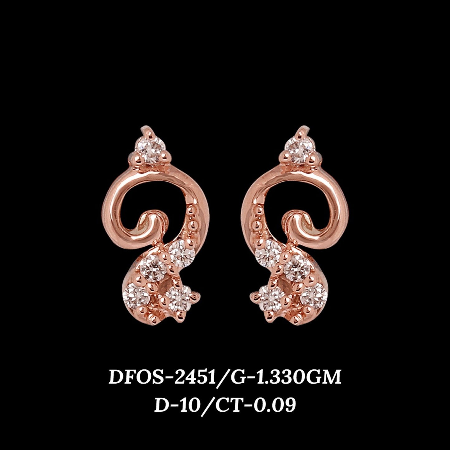 Diamond EARRING With 1.33 Gms of 18 Kt Gold and 0.09 Cts of Certified Natural Diamonds Code: MJ26ER457