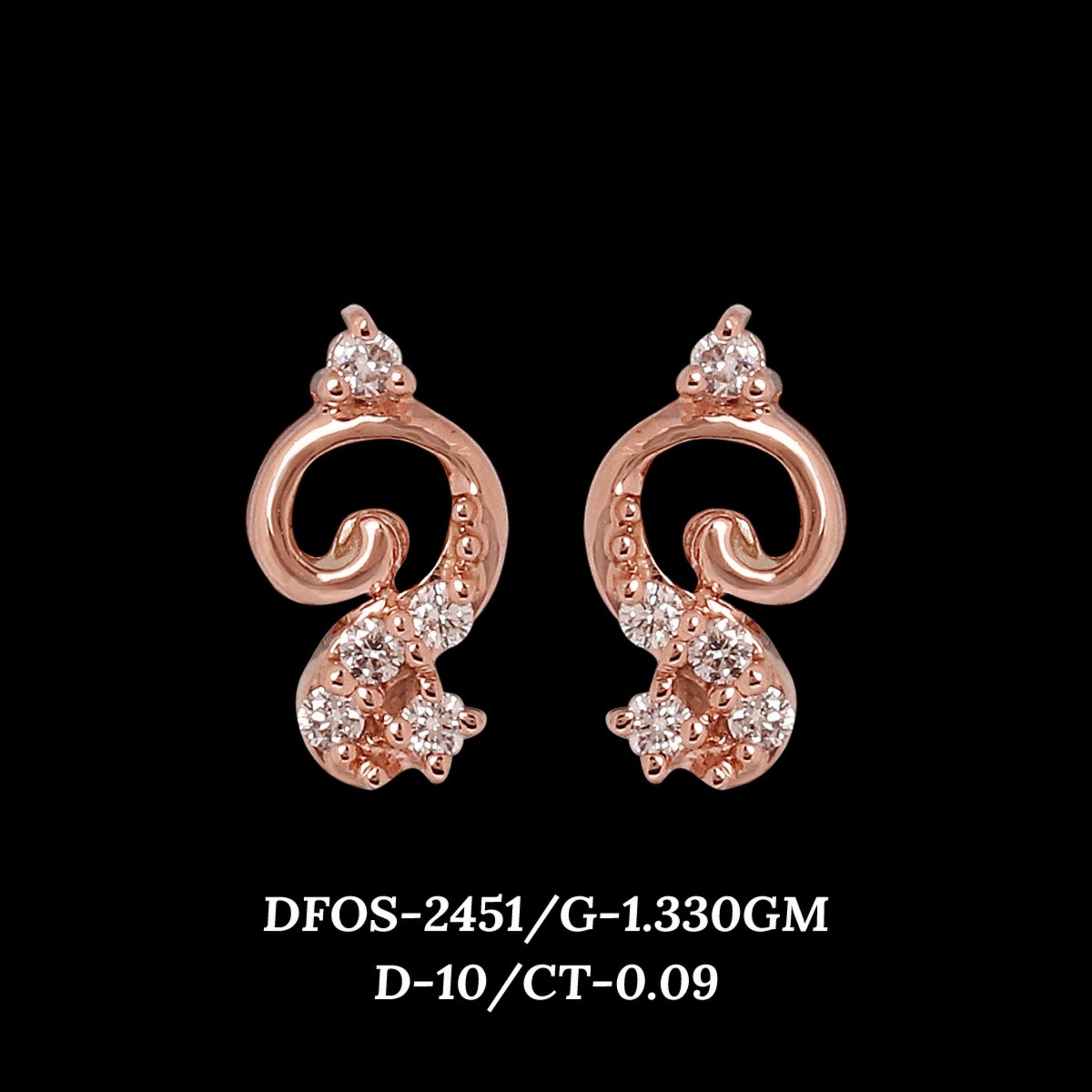 Diamond EARRING With 1.33 Gms of 18 Kt Gold and 0.09 Cts of Certified Natural Diamonds Code: MJ26ER457