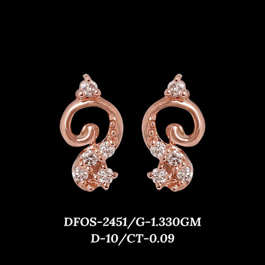 Diamond EARRING With 1.33 Gms of 18 Kt Gold and 0.09 Cts of Certified Natural Diamonds Code: MJ26ER457