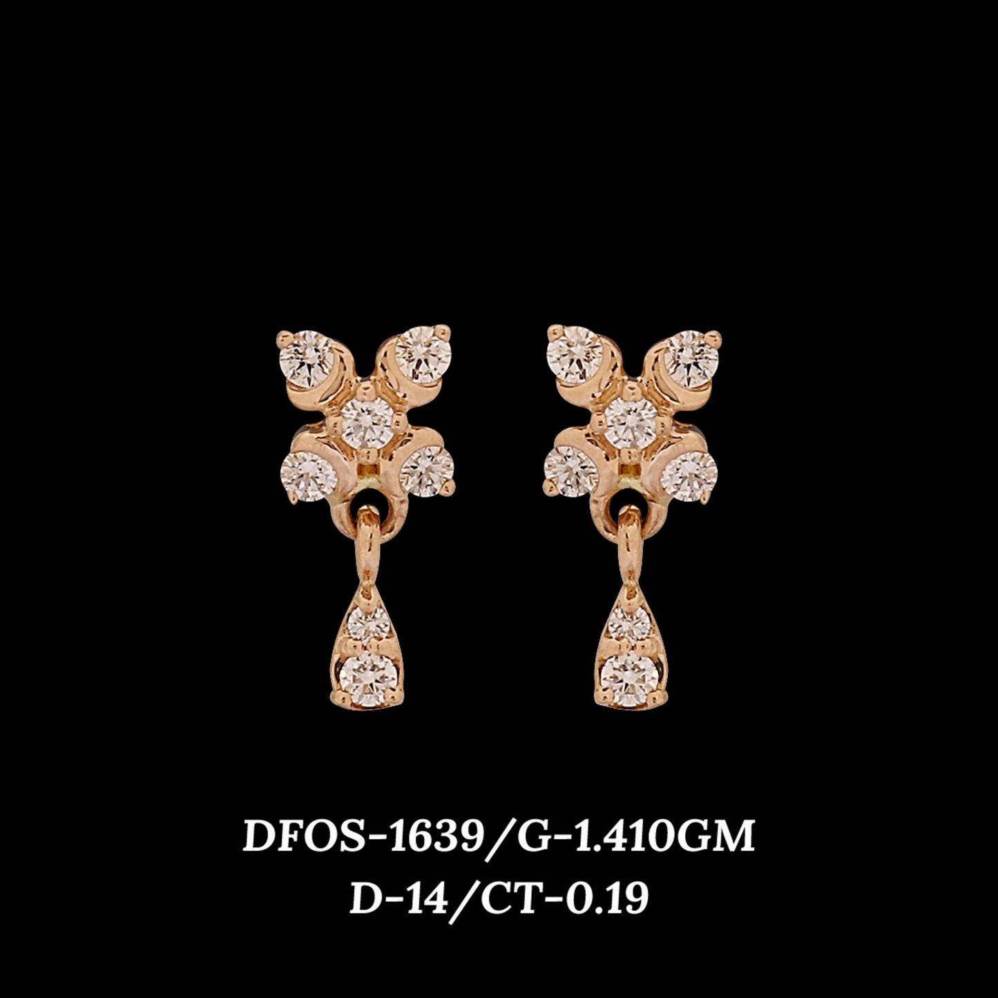 Diamond EARRING With 1.41 Gms of 18 Kt Gold and 0.19 Cts of Certified Natural Diamonds Code: MJ26ER224
