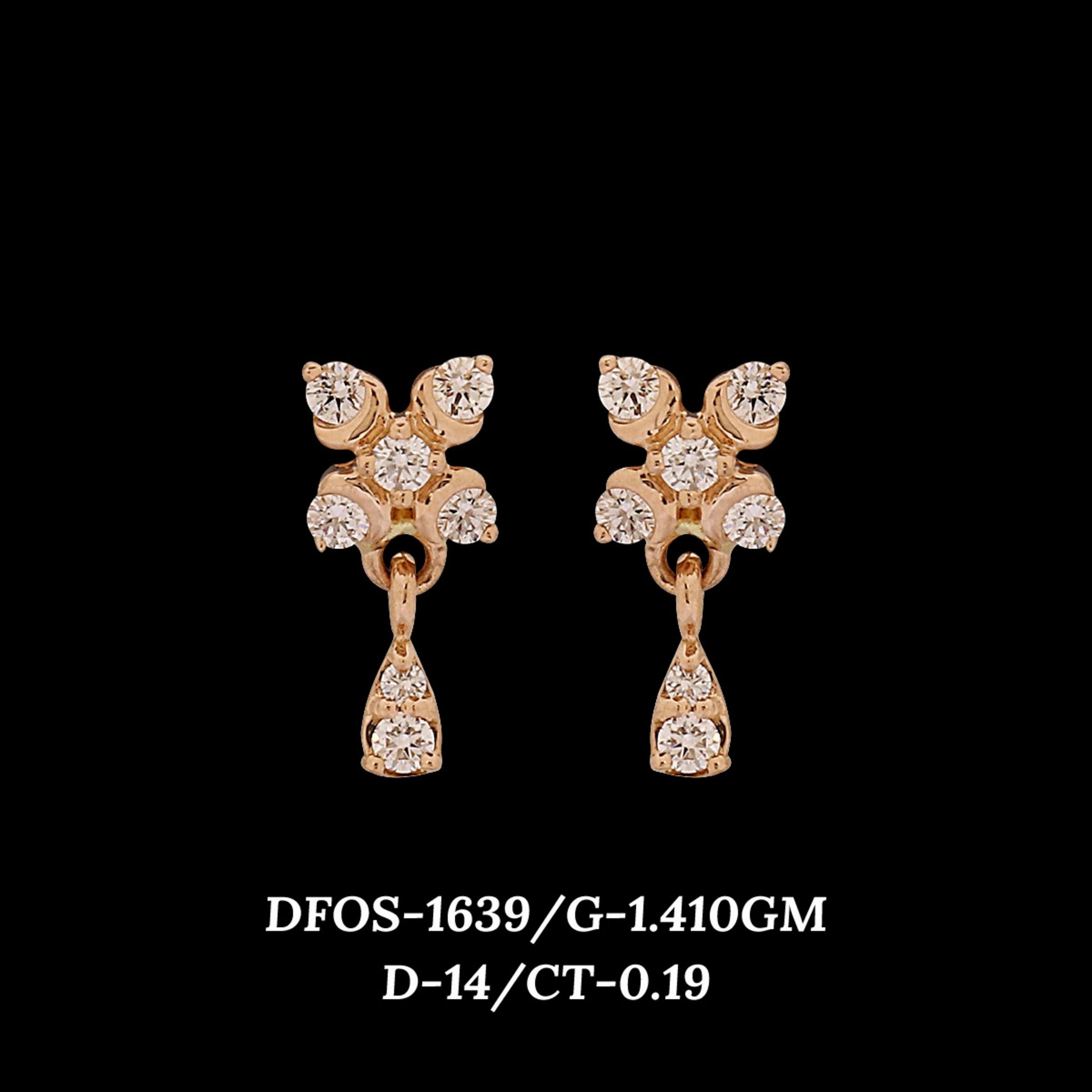 Diamond EARRING With 1.41 Gms of 18 Kt Gold and 0.19 Cts of Certified Natural Diamonds Code: MJ26ER224