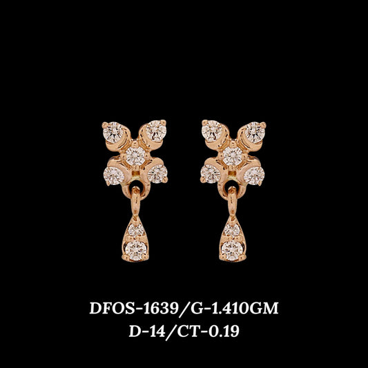 Diamond EARRING With 1.41 Gms of 18 Kt Gold and 0.19 Cts of Certified Natural Diamonds Code: MJ26ER224