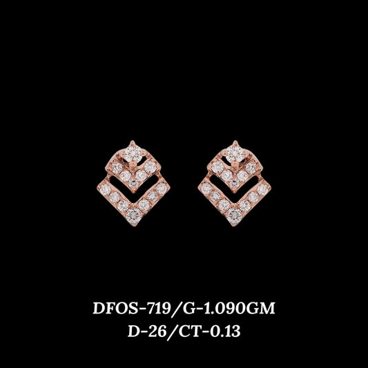 Diamond EARRING With 1.09 Gms of 18 Kt Gold and 0.13 Cts of Certified Natural Diamonds Code: MJ26ER582