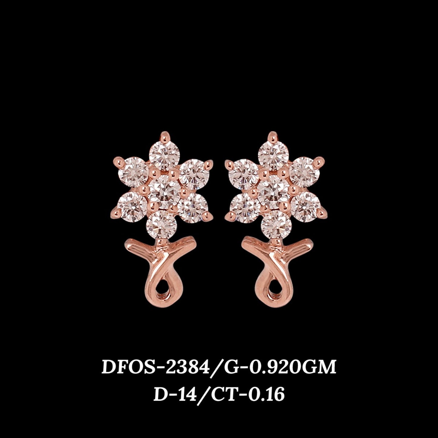 Diamond EARRING With 0.92 Gms of 18 Kt Gold and 0.16 Cts of Certified Natural Diamonds Code: MJ26ER436
