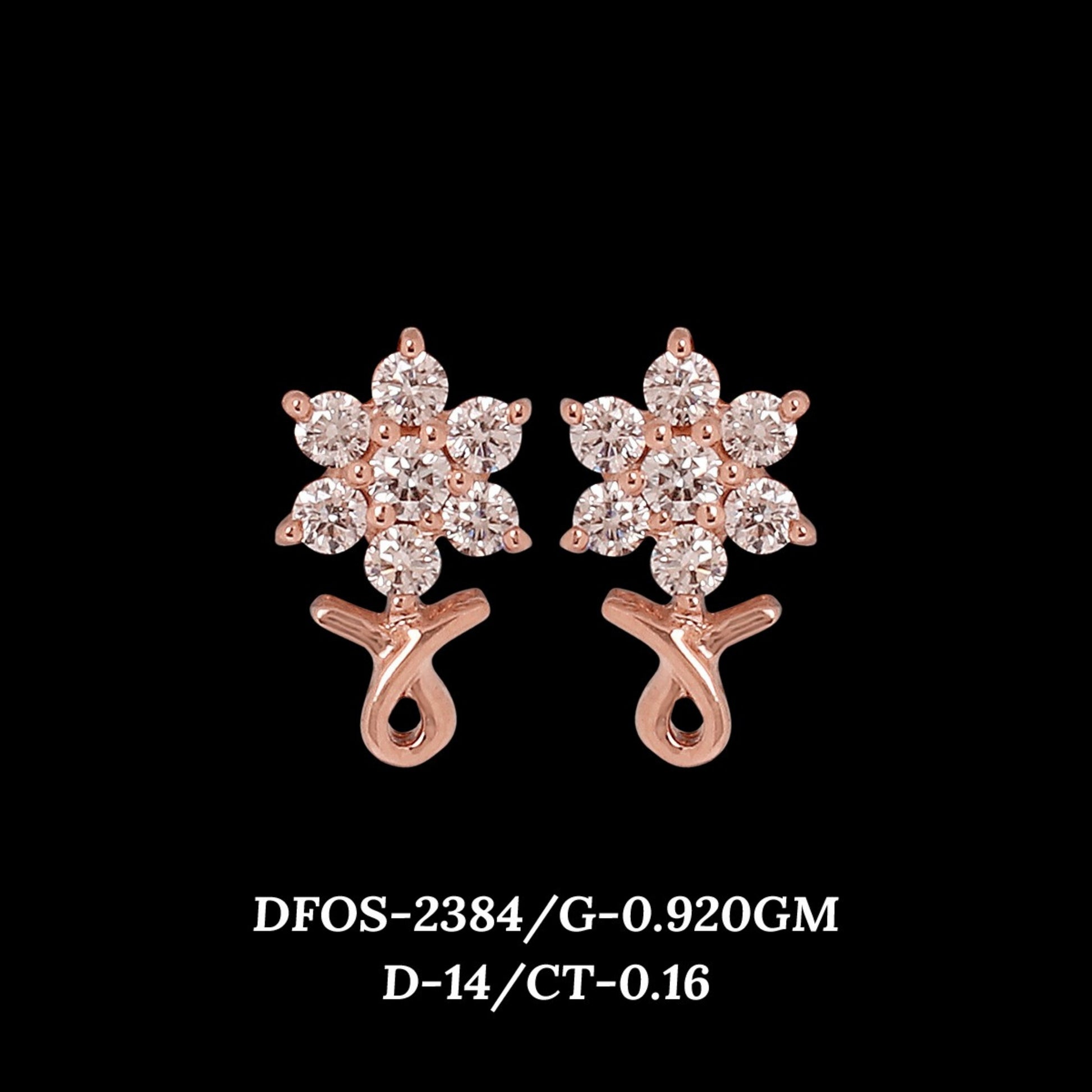 Diamond EARRING With 0.92 Gms of 18 Kt Gold and 0.16 Cts of Certified Natural Diamonds Code: MJ26ER436