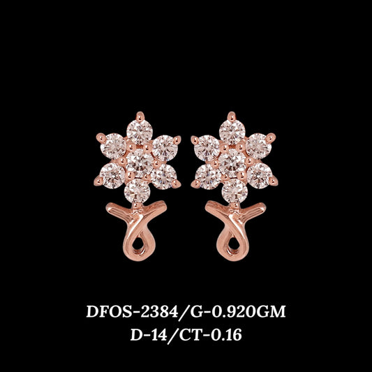 Diamond EARRING With 0.92 Gms of 18 Kt Gold and 0.16 Cts of Certified Natural Diamonds Code: MJ26ER436
