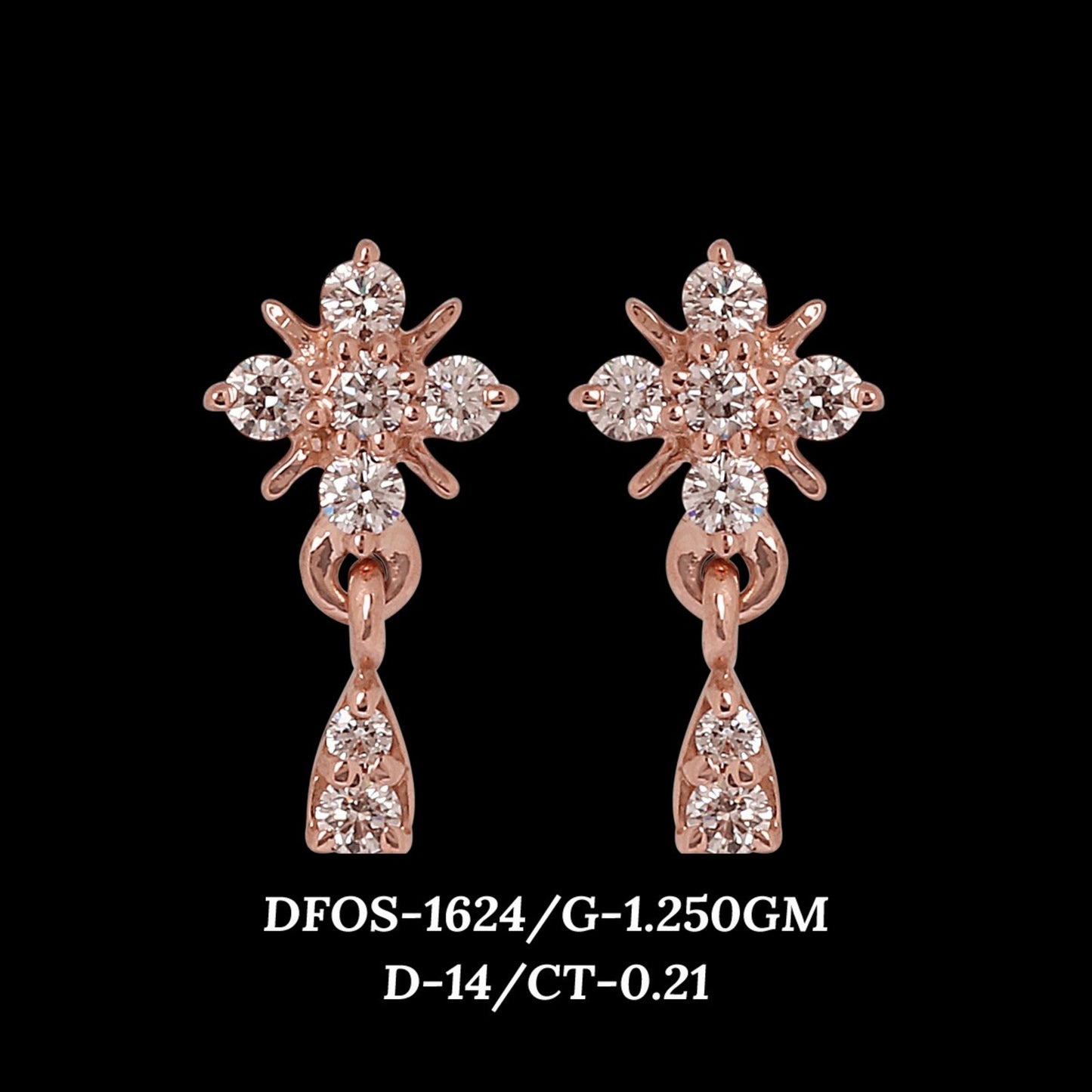 Diamond EARRING With 1.25 Gms of 18 Kt Gold and 0.21 Cts of Certified Natural Diamonds Code: MJ26ER219