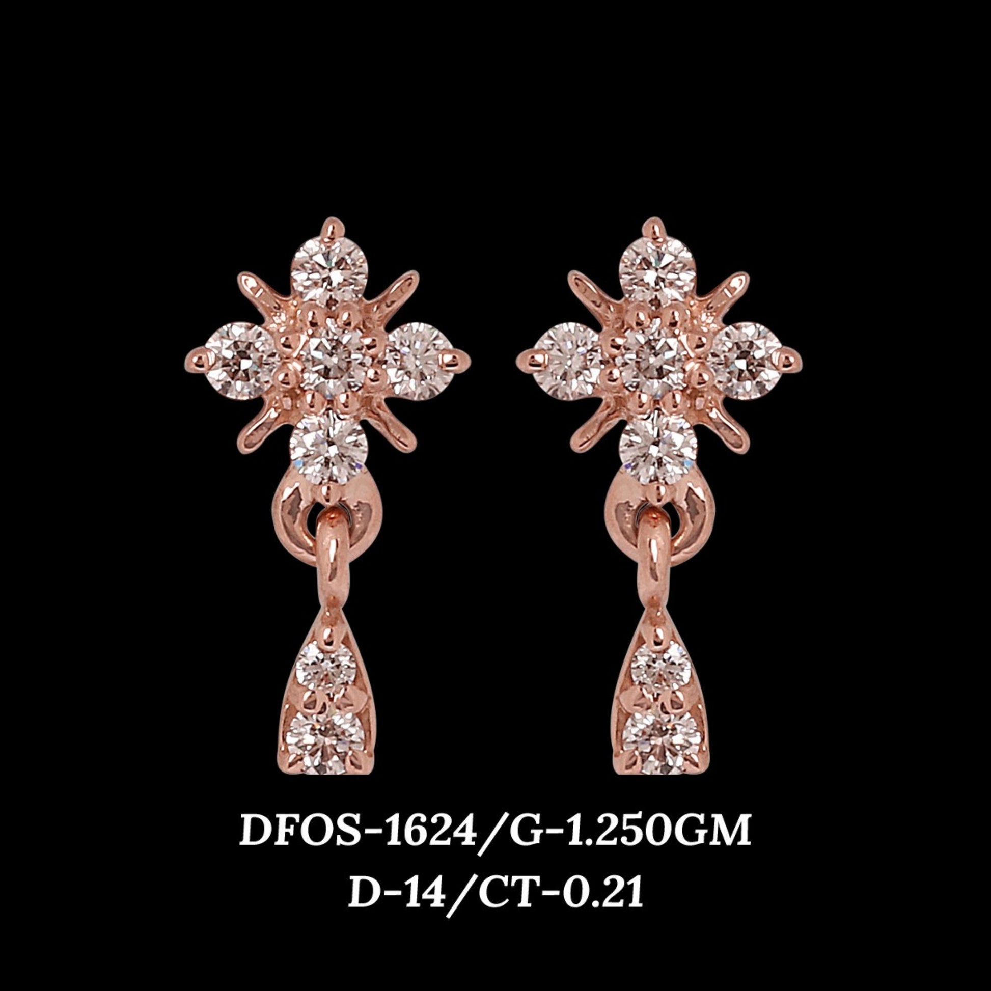 Diamond EARRING With 1.25 Gms of 18 Kt Gold and 0.21 Cts of Certified Natural Diamonds Code: MJ26ER219