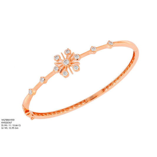 Diamond BANGLE With 13.95 Gms of 18 Kt Gold and 0.66 Cts of Certified Natural Diamonds Code: MJ26BG682